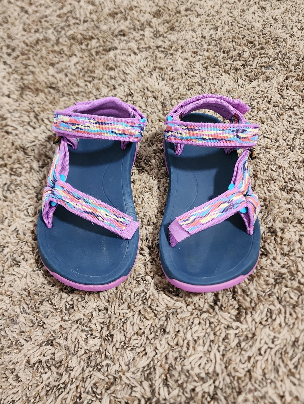 Girl Teva Hurricane Sandals Blue Purple Size 13 Walking Shoe - Picture 2 of 9